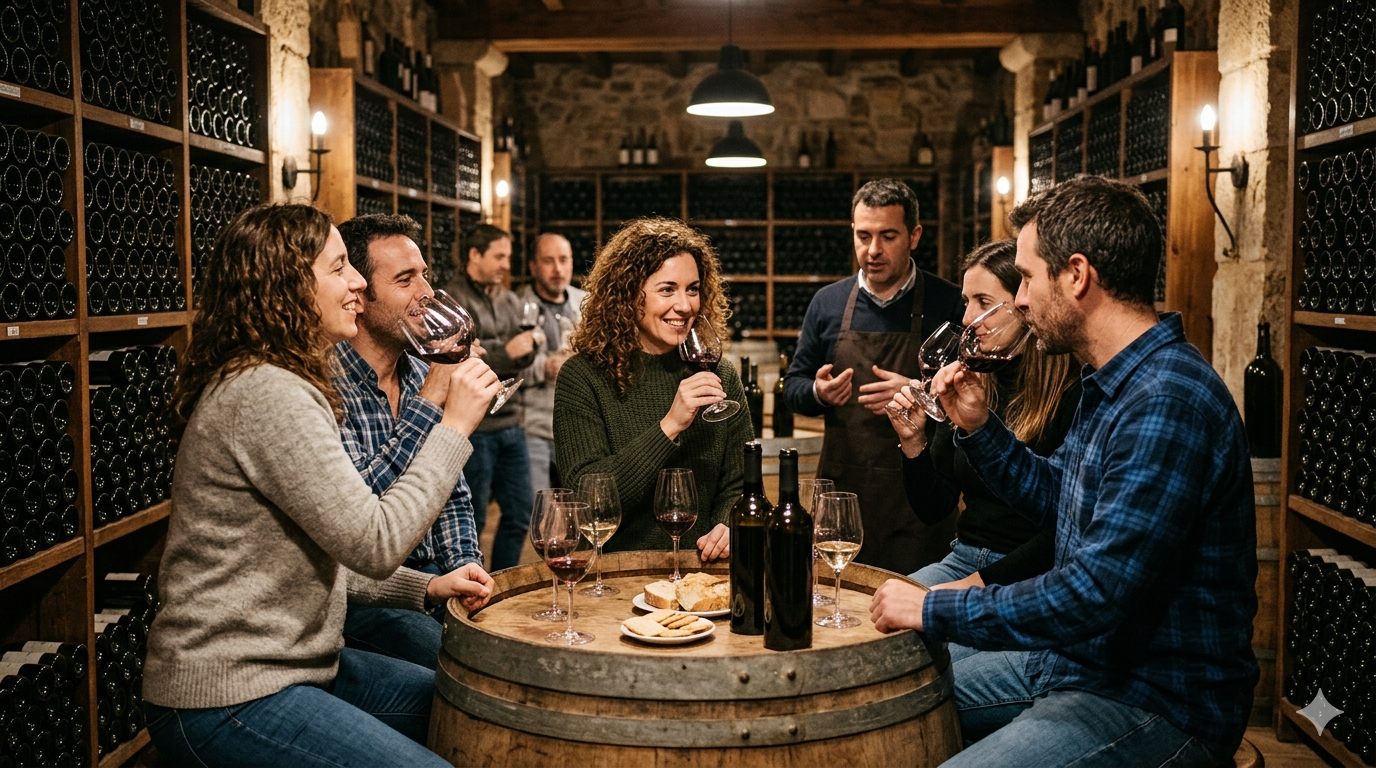 Cata de vinos en la bodega